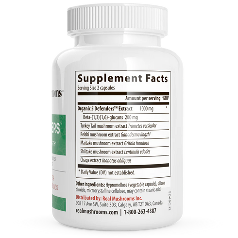 5 Defenders 200 Capsules-Real Mushrooms-Matakana Pharmacy