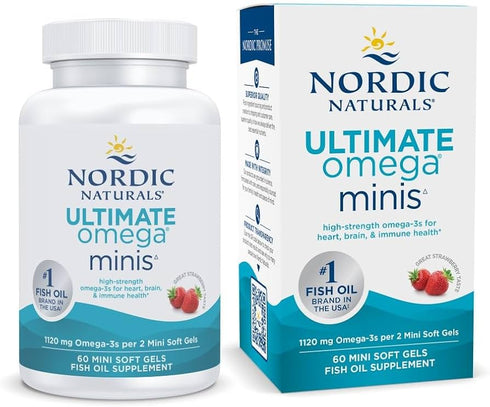 Ultimate Omega 2X Mini - Strawberry (formerly Ultimate Omega Minis) 60 Soft Gel Caps-Nordic Naturals-Matakana Pharmacy