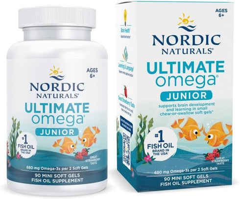 Ultimate Omega Junior - Strawberry 90 Soft Gel Caps-Nordic Naturals-Matakana Pharmacy