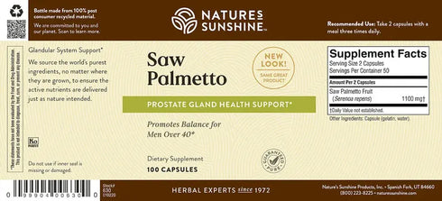 Saw Palmetto 100 Capsules-Matakana Pharmacy