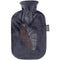 Hot Water Bottle with Plush Leaf Cover Charcoal 2.0L-FASHY-Matakana Pharmacy