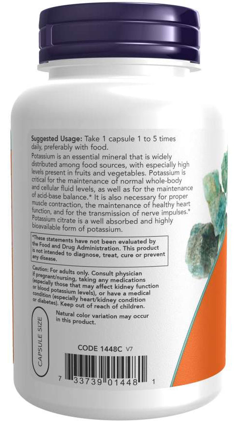 Image of Potassium Citrate 99mg 180caps suggested usage