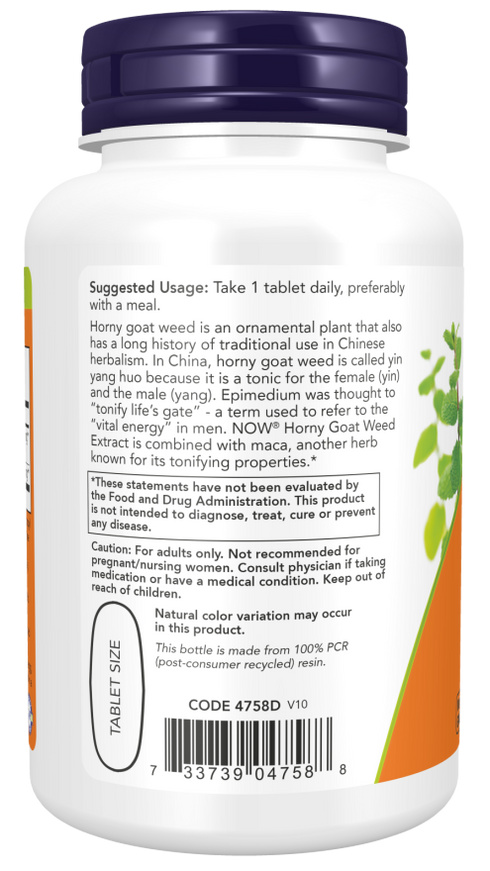 Image of Horny Goat Weed Extract 750mg 90tabs suggested usage