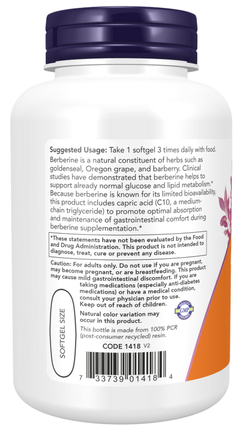 Image of Berberine Glucose Support 90sgcaps suggested usage