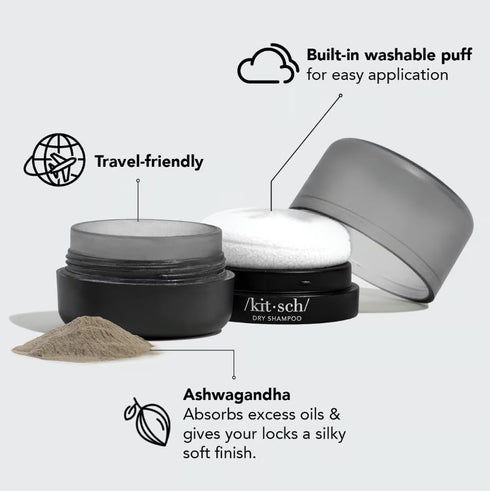 Volumising Rice Protein Dry Shampoo - Dark Tinted Powder-KITSCH-Matakana Pharmacy
