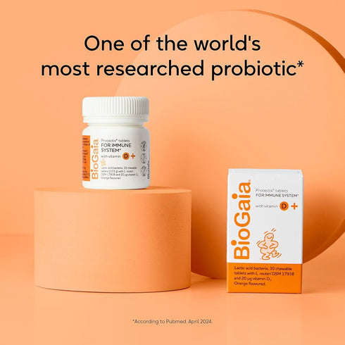 BioGaia Protectis Kids Chewable Orange + Vit D 30s-BioGaia-Matakana Pharmacy