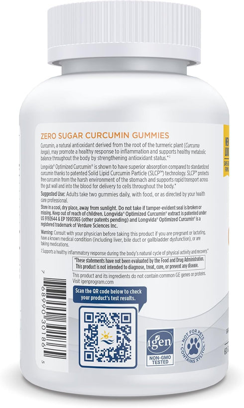 Zero Sugar Curcumin Gummies - Mango 60 gummies-Nordic Naturals-Matakana Pharmacy