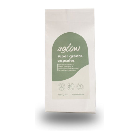 Aglow Super Greens Capsules Jar 120 capsules