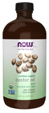 Castor Oil Organic in Glass Bottle 473ml-NOW Supplements-Matakana Pharmacy