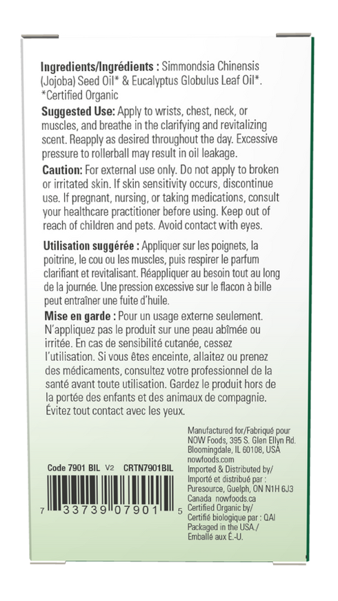NOW Essential Oils Eucalyptus Essential Oil Blend Roll-On 10ml-NOW Supplements-Matakana Pharmacy