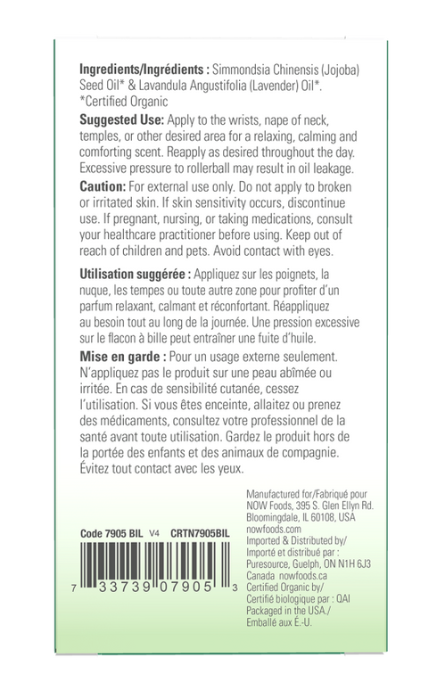 NOW Essential Oil Lavender Calming Blend, Organic Roll-On-NOW Supplements-Matakana Pharmacy