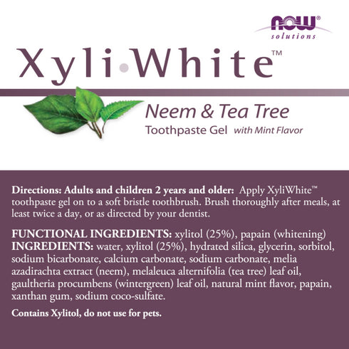 Image of XyliWhite, Toothpaste Gel, Neem & Tea Tree 181g ingredients