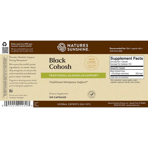Black Cohosh 100 Capsules-Matakana Pharmacy
