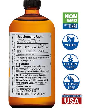 Image of Argentyn 23 946ml Economy Size Liquid supplement facts