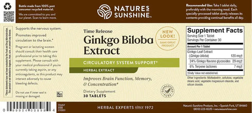 Gingko Biloba 30 Tablets-Matakana Pharmacy