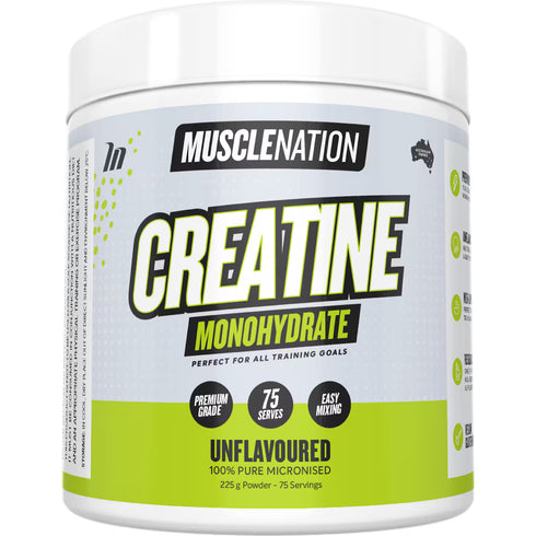 Creatine Monohydrate Unflavoured 225g-MuscleNation-Matakana Pharmacy