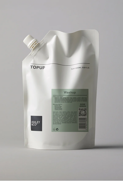 Topup Gone Green Natural Hand Wash Mortar & Pestle 1L-Ashley & Co-Matakana Pharmacy