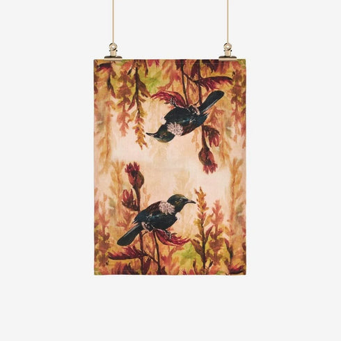 Tea Towel Tui Parson Bird-By Ali Davies-Matakana Pharmacy