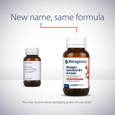 Activated B's & Folate 60 Capsules (Previously Metagen Methyl-Active)-Metagenics-Matakana Pharmacy