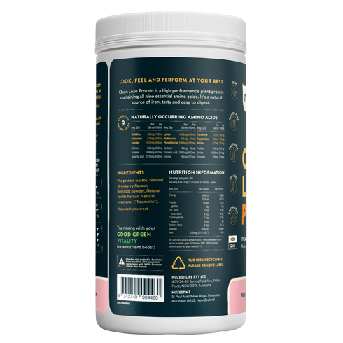Clean Lean Protein Wild Strawberry 1kg-Nuzest-Matakana Pharmacy