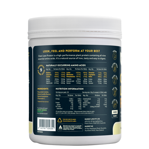 Clean Lean Protein Smooth Vanilla 500g-Nuzest-Matakana Pharmacy