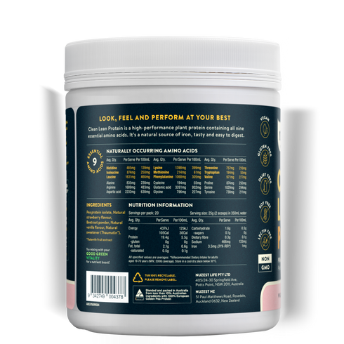 Clean Lean Protein Wild Strawberry 500g-Nuzest-Matakana Pharmacy