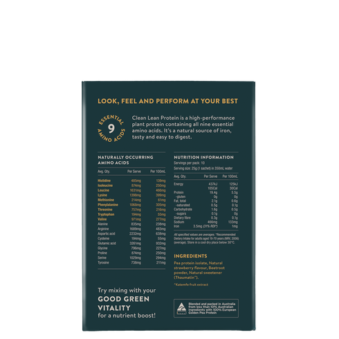 Clean Lean Protein Strawberry 10x Sachet Box-Nuzest-Matakana Pharmacy