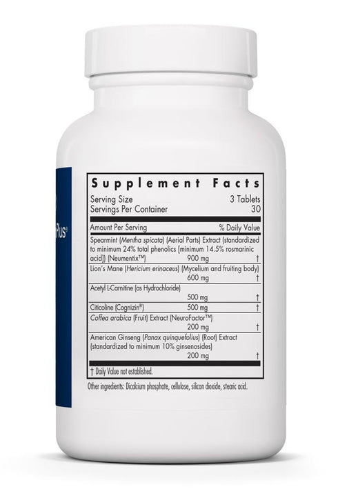 Image of supplement facts for Advanced NeuroPlus 90Tabs