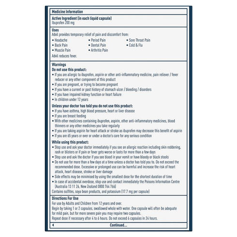 Advil Liquid Capsules 90-Haleon-Matakana Pharmacy