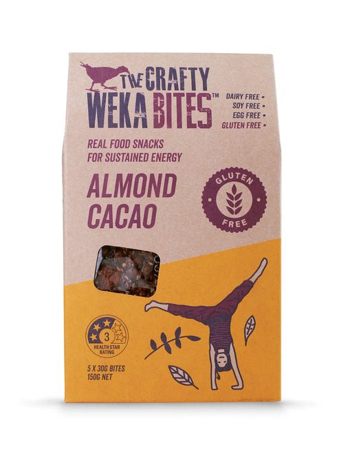 Almond Cacao Pouch (Gluten Free) 5x30g Bites | Crafty Weka-Crafty Weka-Matakana Pharmacy