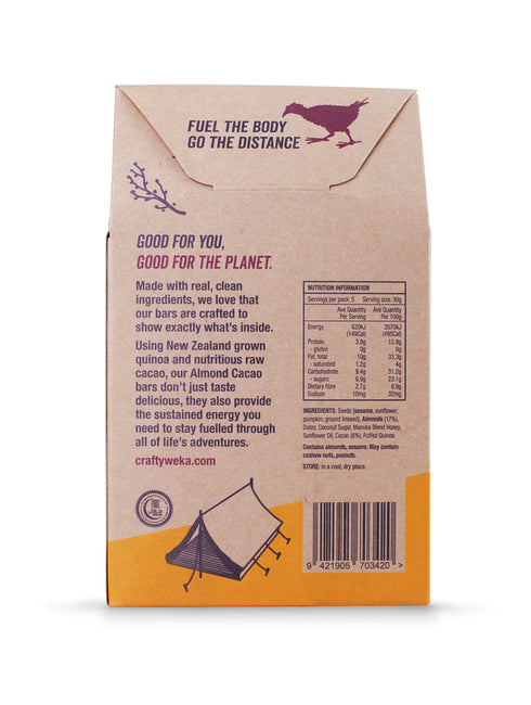 Almond Cacao Pouch (Gluten Free) 5x30g Bites | Crafty Weka-Crafty Weka-Matakana Pharmacy