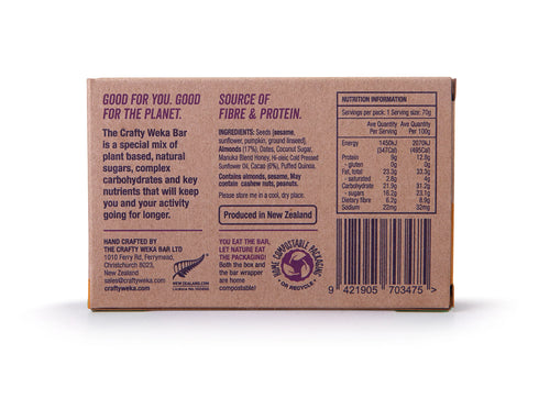 Almond Cacao Snack Bar 70g | Crafty Weka-Crafty Weka-Matakana Pharmacy