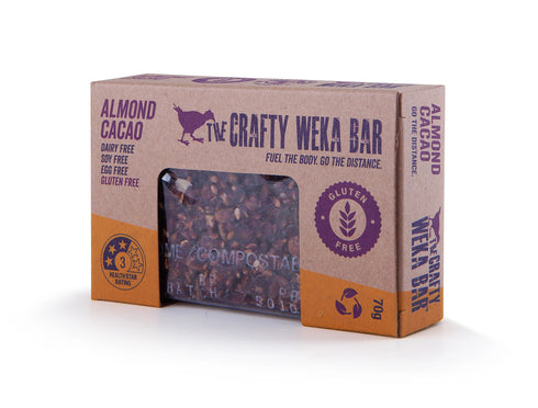 Almond Cacao Snack Bar 70g | Crafty Weka-Crafty Weka-Matakana Pharmacy