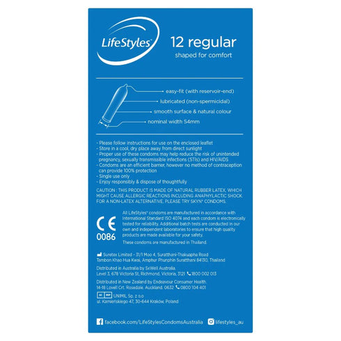 Ansell Lifestyle Regular Condoms 12pk-Matakana Pharmacy