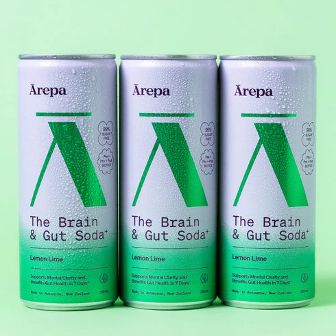 Arepa The Brain & Gut Soda Lemon Lime 250ml-Arepa-Matakana Pharmacy