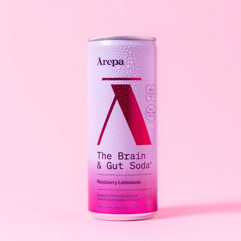 Arepa The Brain & Gut Soda Raspberry Lemonade 12x250ml-Arepa-Matakana Pharmacy