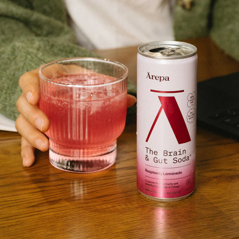 Arepa The Brain & Gut Soda Raspberry Lemonade 250ml-Arepa-Matakana Pharmacy