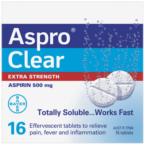 Aspro Clear Extra Strength 500mg 16s-Matakana Pharmacy