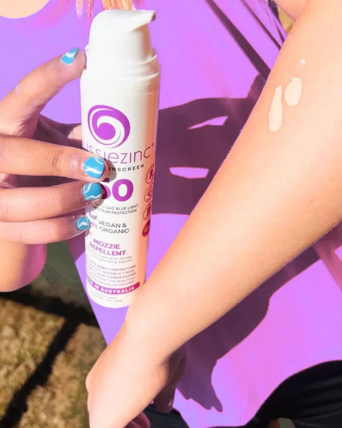 2 in 1 Mozzie Repellent & SPF50+ Organic Mineral Zinc Sunscreen 110g-AussieZinc-Matakana Pharmacy