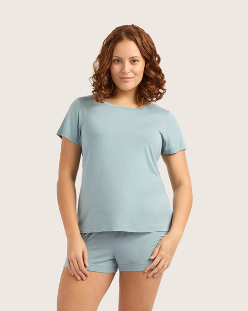 GoodNight Sleep Tee Mineral Blue S-BOODY Organic Bamboo Wear-Matakana Pharmacy