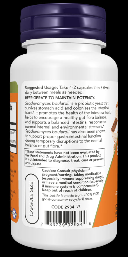 Image of Saccharomyces Boulardii, Gastrointestinal Support 60vcaps suggested usage