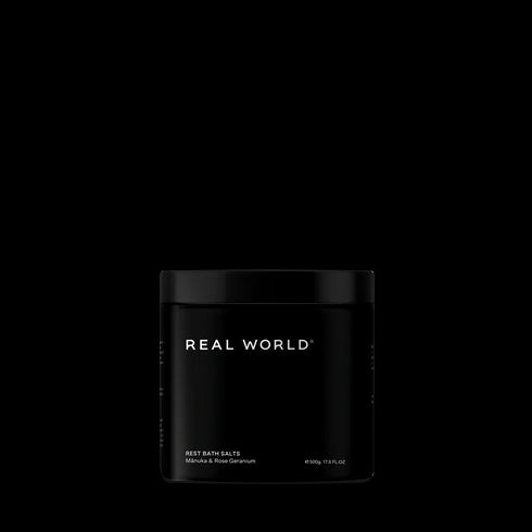 Manuka & Rose Geranium Bath Salts 500g-Real World-Matakana Pharmacy
