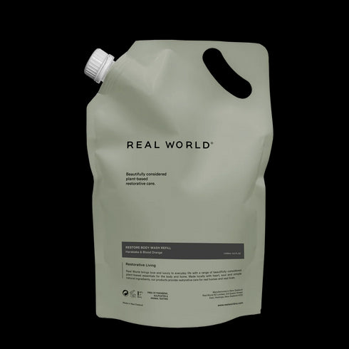Harakeke & Blood Orange Body Wash Refill 1L-Real World-Matakana Pharmacy