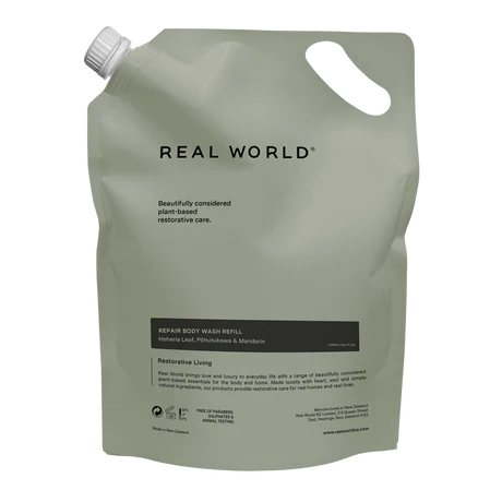 Hoheria Leaf, Pohutukawa & Mandarin Body Wash Refill 2.5L-Real World-Matakana Pharmacy