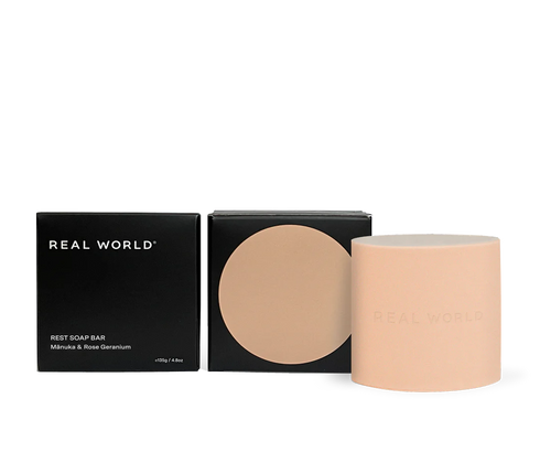 Rest Manuka & Rose Geranium Soap 135g-Real World-Matakana Pharmacy