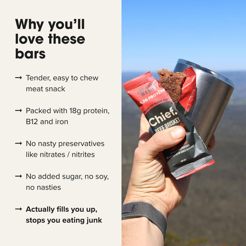 Beef Brisket Protein Bar Cayenne Chilli 40g-Chief Nutrition-Matakana Pharmacy