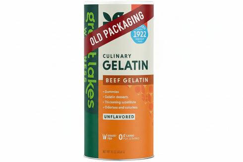 Image of the tin of Beef Hide Gelatin Unflavoured Powder 454g