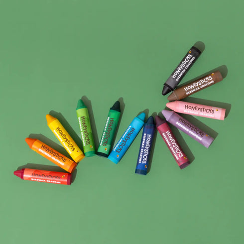 Beeswax Crayons Jumbos 12 Pack-Honey Sticks-Matakana Pharmacy