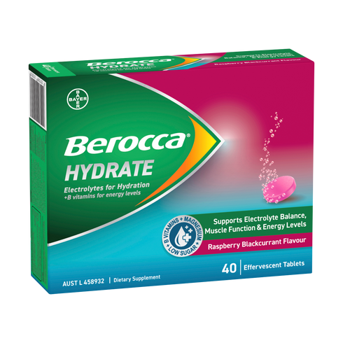 Berocca Hydrate Blackcurrant 40s-Bayer-Matakana Pharmacy