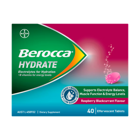 Berocca Hydrate Blackcurrant 40s-Bayer-Matakana Pharmacy